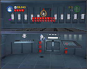 Below the second battle area use the Dark Side on the air vent and build a platform of what's left of it - Jedi Destiny - Freeplay Mode - Episode VI - LEGO Star Wars II: The Original Trilogy - Game Guide and Walkthrough
