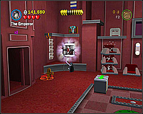 In the same area as #8, use the Dark Side on the fan at the back, then use the detonator on its cover - Jedi Destiny - Freeplay Mode - Episode VI - LEGO Star Wars II: The Original Trilogy - Game Guide and Walkthrough