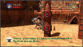 Once on top, use the grappling hook (K) on the orange arm on the right [1] - Prologue - Story mode - LEGO Star Wars III: The Clone Wars - Game Guide and Walkthrough