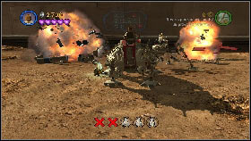 That's why a good idea would be to enter the heaviest AT-TE [1], aim at the main building of the enemy base and fire a few accurate shots which will cause the whole base to be destroyed [2] - Count Dooku - p. 1 - Story mode - LEGO Star Wars III: The Clone Wars - Game Guide and Walkthrough