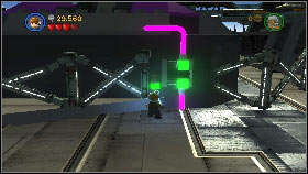 After landing, create a mine dispenser from the bricks above [1] and activate it by using the lever on the right [2] - Count Dooku - p. 2 - Story mode - LEGO Star Wars III: The Clone Wars - Game Guide and Walkthrough