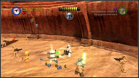 Choose a character with a machinegun (for example Lieutenant Thire) and destroy five gold objects placed around the arena #6_1 - Prologue - Free play - LEGO Star Wars III: The Clone Wars - Game Guide and Walkthrough