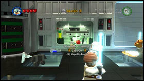 The next red piece of plastic is inside the room with the character editor [M1 - Red Bricks - Republic Ship - p. 1 - Other - LEGO Star Wars III: The Clone Wars - Game Guide and Walkthrough