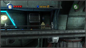 Choose Jar Jar Binks and a character with a grappling hook and explosives (for example Waxer) and head to the location with character containers [M1 - Red Bricks - Republic Ship - p. 2 - Other - LEGO Star Wars III: The Clone Wars - Game Guide and Walkthrough