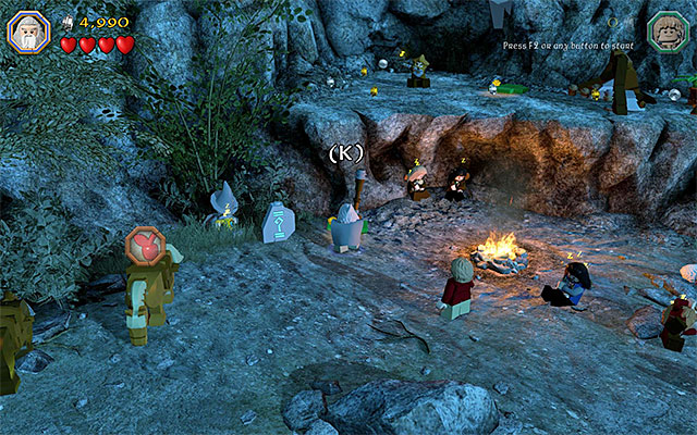 At the beginning of this part of the mission, you will have access to Bilbo and Oin and it is a good idea to cut to the latter one - Stage 3 (Azog the Defiler): The Camp - Walkthrough - LEGO The Hobbit - Game Guide and Walkthrough