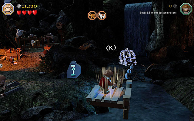 The spot where you start the fishing mini-game - Stage 4 (Roast Mutton): Free the horses - Walkthrough - LEGO The Hobbit - Game Guide and Walkthrough
