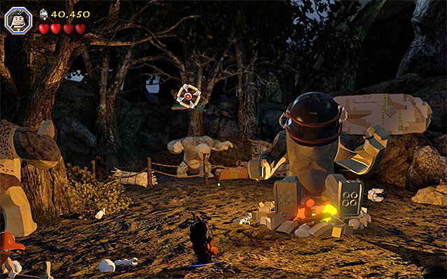 Be careful here, because the last troll will start throwing heavy objects at the protagonists - Stage 4 (Roast Mutton): The battle with the trolls - Walkthrough - LEGO The Hobbit - Game Guide and Walkthrough