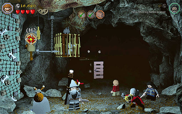 Use marbles to hit the target - Stage 5 (The Troll Hoard): Explore the cave - Walkthrough - LEGO The Hobbit - Game Guide and Walkthrough