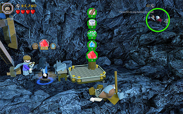 Spend the resources that you have gathered (if you do not have them, smash some of the objects in the area) - Stage 6 (Over Hill and Under Hill): The way through the pass - Walkthrough - LEGO The Hobbit - Game Guide and Walkthrough