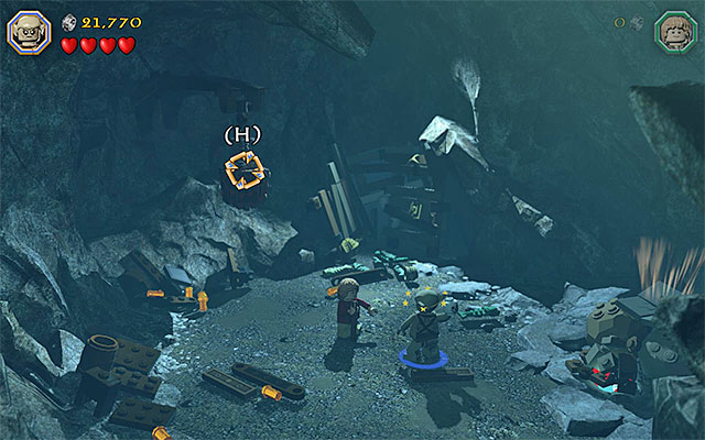 Throw down the crate and build the Craft Plate - Stage 7 (Goblin-town): Cooperation with a goblin - Walkthrough - LEGO The Hobbit - Game Guide and Walkthrough
