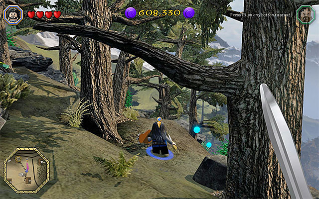 Walk through the forest to the starting point for the next stage - Middle-Earth: The way through the pinewood forest - Walkthrough - LEGO The Hobbit - Game Guide and Walkthrough