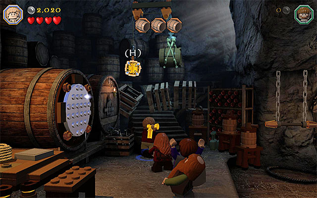 Your main objective, in the cellar, is to obtain three additional barrels for the main characters, but you should start with smashing the objects in the area, collecting studs and supplies - Stage 11 (Barrels Out of Bond): The cellar - Walkthrough - LEGO The Hobbit - Game Guide and Walkthrough