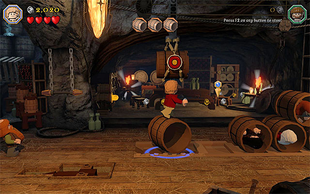 The pot where you need to place the barrels - Stage 11 (Barrels Out of Bond): The cellar - Walkthrough - LEGO The Hobbit - Game Guide and Walkthrough