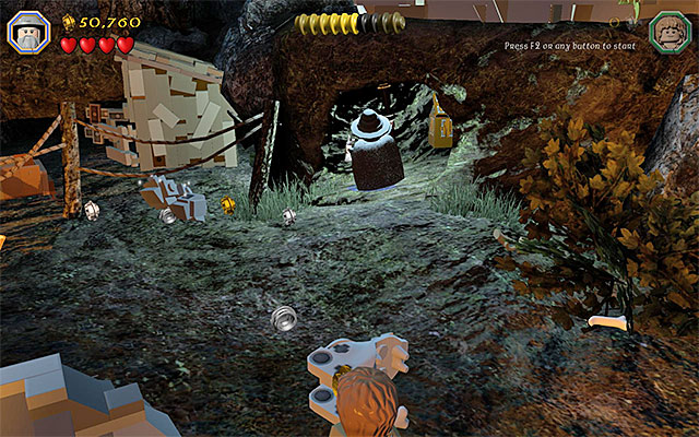 The cave that you need to illuminate with the staff - Stage 4 (Roast Mutton) - Main Stages - Collectibles - LEGO The Hobbit - Game Guide and Walkthrough