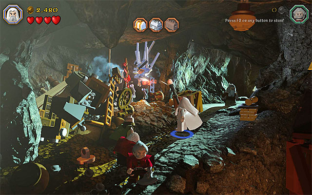The barricade that can be smashed by Saruman only - Stage 5 (The Troll Hoard) - Main Stages - Collectibles - LEGO The Hobbit - Game Guide and Walkthrough