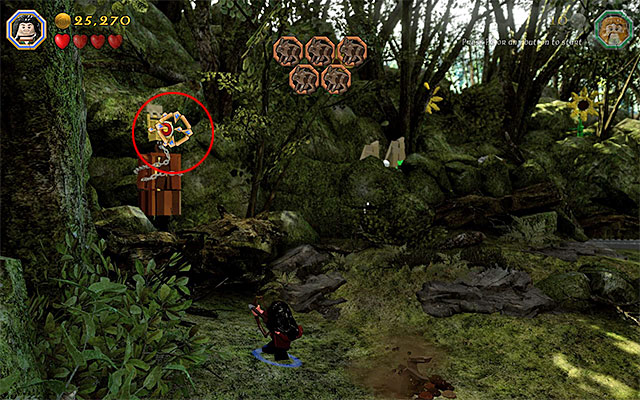 The target is on the left - Stage 5 (The Troll Hoard) - Main Stages - Collectibles - LEGO The Hobbit - Game Guide and Walkthrough