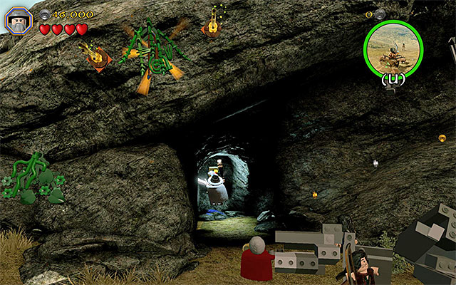 The collectible is in the cave - Stage 5 (The Troll Hoard) - Main Stages - Collectibles - LEGO The Hobbit - Game Guide and Walkthrough