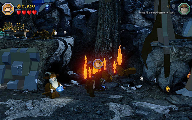 Set the objects at the tree on fire - Stage 8 (Out of the Frying Pan...) - Main Stages - Collectibles - LEGO The Hobbit - Game Guide and Walkthrough