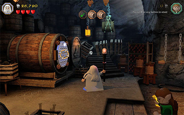 Target the barrel and fire a magic projectile - Stage 11 (Barrels Out of Bond) - Main Stages - Collectibles - LEGO The Hobbit - Game Guide and Walkthrough