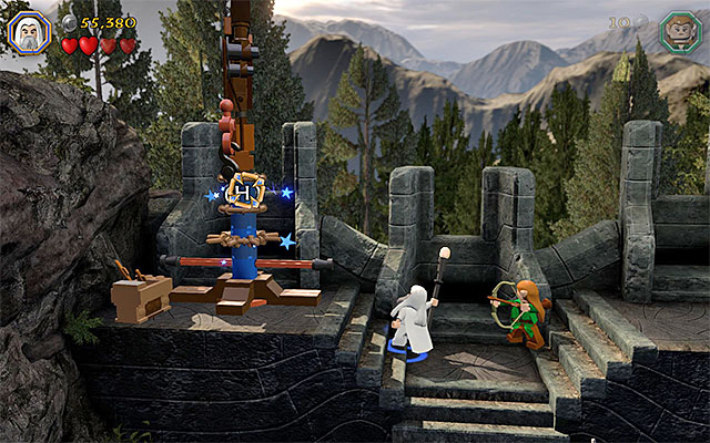 The blue structure - Stage 11 (Barrels Out of Bond) - Main Stages - Collectibles - LEGO The Hobbit - Game Guide and Walkthrough