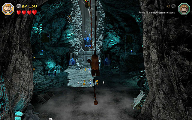 After you use the bow and see a short cutscene, switch to any of the elves and reach the rope shown in the above screenshot - Stage 13 (Looking for Proof) - Main Stages - Collectibles - LEGO The Hobbit - Game Guide and Walkthrough