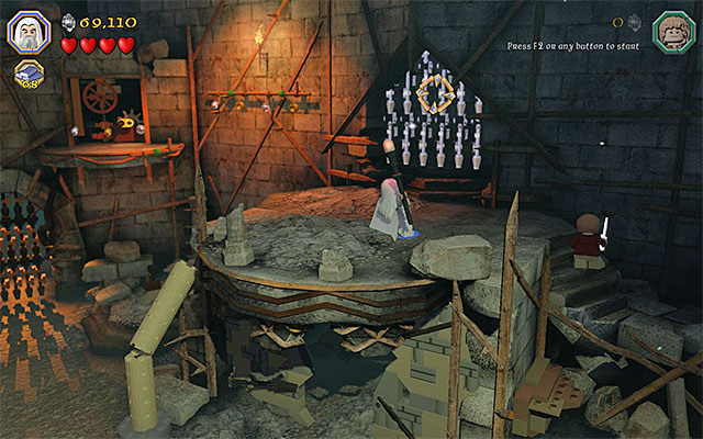 While completing the fourteenth chapter of the game in the story mode, you have been unable to explore the tomb neighboring the external yard - Stage 14 (The Necromancer) - Main Stages - Collectibles - LEGO The Hobbit - Game Guide and Walkthrough