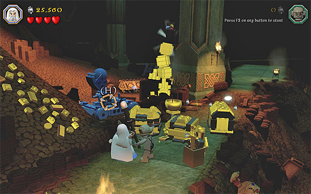 Aim at the blue catapult - Stage 16 (Inside Information) - Main Stages - Collectibles - LEGO The Hobbit - Game Guide and Walkthrough