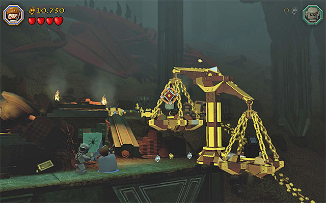 Fire the slingshot at the target - Stage 16 (Inside Information) - Main Stages - Collectibles - LEGO The Hobbit - Game Guide and Walkthrough