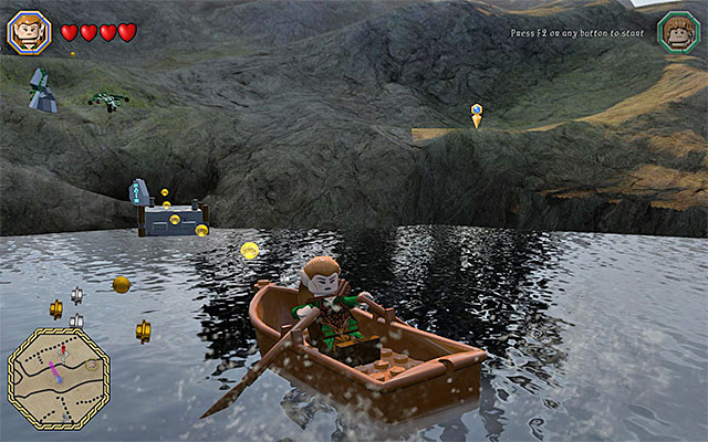 To reach the starting point of this quest, it is best to take the boat - White question marks - walkthroughs for quests 21-40 - Middle Earth - Side missions - LEGO The Hobbit - Game Guide and Walkthrough