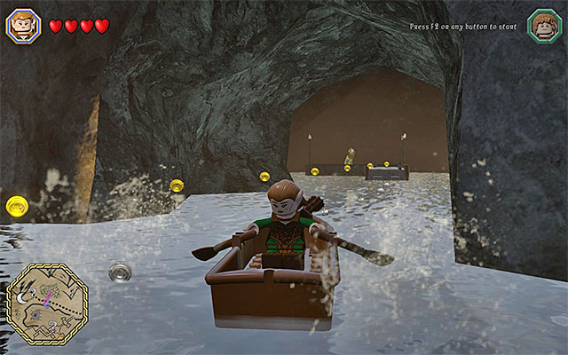 You need to take the boat to reach the elfs place of staying - White question marks - walkthroughs for quests 21-40 - Middle Earth - Side missions - LEGO The Hobbit - Game Guide and Walkthrough