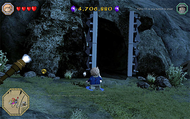 The cave entrance - White question marks - walkthroughs for quests 21-40 - Middle Earth - Side missions - LEGO The Hobbit - Game Guide and Walkthrough