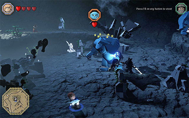 Attack in Buddy-Up only if the troll is stunned - White question marks - walkthroughs for quests 41-60 - Middle Earth - Side missions - LEGO The Hobbit - Game Guide and Walkthrough