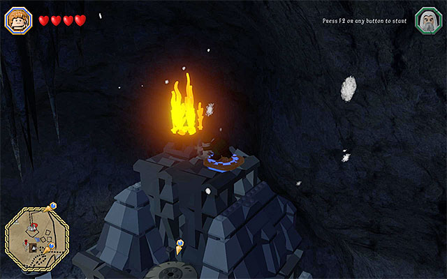 The spot where you start the first fire - White question marks - walkthroughs for quests 81-100 - Middle Earth - Side missions - LEGO The Hobbit - Game Guide and Walkthrough