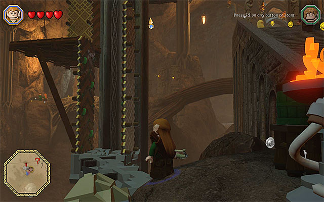 The spot, where you start climbing - Mithril bricks locations (31-45) - Middle Earth - Mithril LEGO bricks - LEGO The Hobbit - Game Guide and Walkthrough