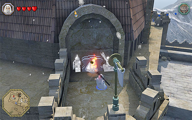 Also the second manhole is hidden behind a statue - Mithril bricks locations (46-60) - Middle Earth - Mithril LEGO bricks - LEGO The Hobbit - Game Guide and Walkthrough