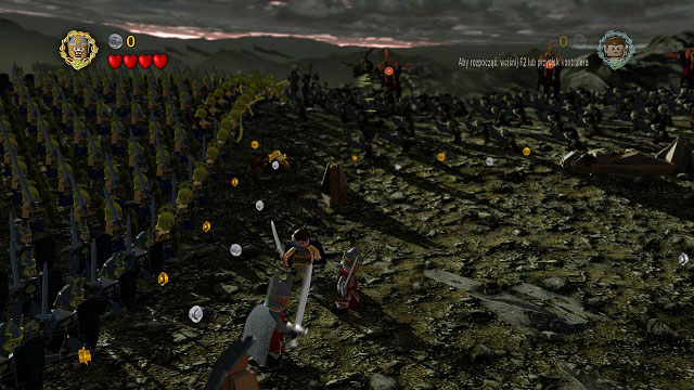 Your first task will be defeating the incoming enemies, particularly five Orcs with banners attached to their backs - Prologue - Walkthrough - Act I - LEGO The Lord of the Rings - Game Guide and Walkthrough