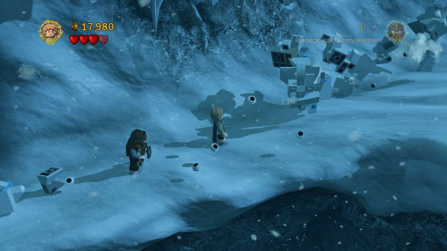Saruman will try to stop you by sending down an avalanche - The Pass of Caradhras - Walkthrough - Act I - LEGO The Lord of the Rings - Game Guide and Walkthrough