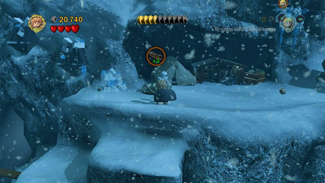 Jump across the precipice and keep jumping up along the rocks until you reach another camp - The Pass of Caradhras - Walkthrough - Act I - LEGO The Lord of the Rings - Game Guide and Walkthrough