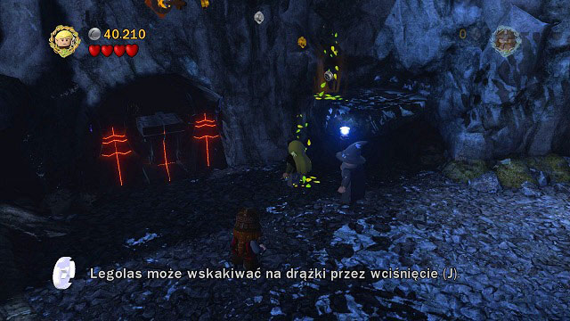 The first thing that you need to do is shoot at the holes above the Morgul bricks - The Pass of Caradhras - Walkthrough - Act I - LEGO The Lord of the Rings - Game Guide and Walkthrough