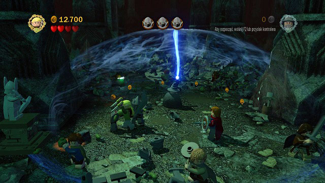 Now you will have to protect Gandalf from the horde of Orcs - The Mines of Moria - Walkthrough - Act I - LEGO The Lord of the Rings - Game Guide and Walkthrough