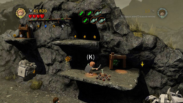 The last one is inside the dark cave above you - Taming Gollum - Walkthrough - Act II - LEGO The Lord of the Rings - Game Guide and Walkthrough