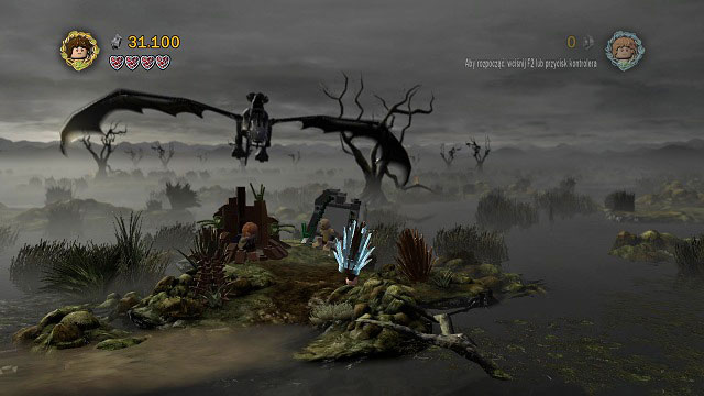 Now you need to wait for the Nazgul to end his search and fly away - The Dead Marshes - Walkthrough - Act II - LEGO The Lord of the Rings - Game Guide and Walkthrough