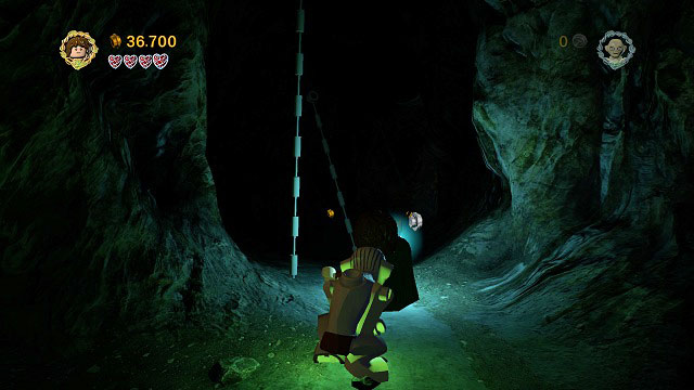 In this part of the level you will be navigating through a cave with the Phial of Galadriel giving you light - The Secret Stairs - Walkthrough - Act III - LEGO The Lord of the Rings - Game Guide and Walkthrough