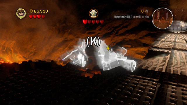 Switch back to Frodo, knock Gollum down and hit him with Sam - Mount Doom - Walkthrough - Act III - LEGO The Lord of the Rings - Game Guide and Walkthrough
