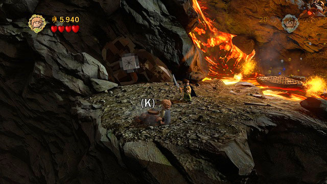 At the very beginning of climbing Mount Doom, you will find a small lava source - Prologue - Collectibles - LEGO The Lord of the Rings - Game Guide and Walkthrough