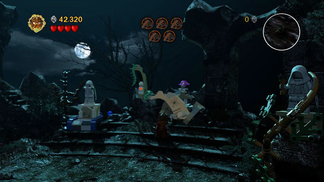 During the fight with Nazguls, switch to Gimli and head to the northern part of the arena (beside a statue which you can push down to the ground) - Weathertop - Collectibles - LEGO The Lord of the Rings - Game Guide and Walkthrough
