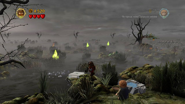 #3 - By the third wall of fire, to the right of the pond - The Dead Marshes - Collectibles - LEGO The Lord of the Rings - Game Guide and Walkthrough