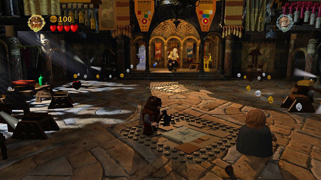 Break the cracked tile on the floor, build an icon of a horse and destroy it as well - Warg Attack - Collectibles - LEGO The Lord of the Rings - Game Guide and Walkthrough