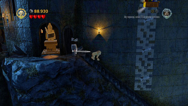 As you're heading to stop the ram, on the right you should see a wall which you can climb with Gollum - Helms Deep - Collectibles - LEGO The Lord of the Rings - Game Guide and Walkthrough