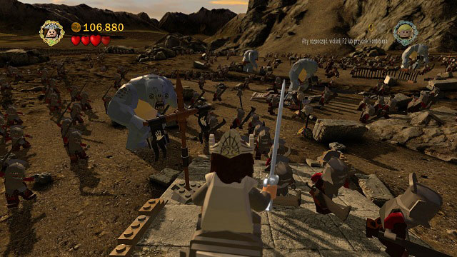 The white hand banner to the left of your character. You need to destroy five of them. - Helms Deep - Collectibles - LEGO The Lord of the Rings - Game Guide and Walkthrough